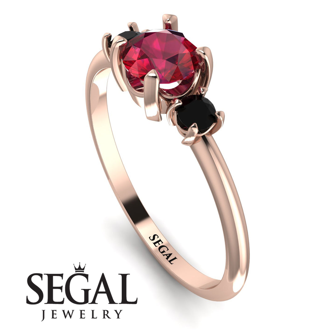 Classic Three Stone Ruby Engagement Ring - Valentina No. 41