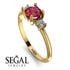 Classic Three Stone Ruby Engagement Ring - Valentina No. 10