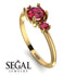 Classic Three Stone Ruby Engagement Ring - Valentina No. 55