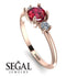 Classic Three Stone Ruby Engagement Ring - Valentina No. 11