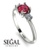 Classic Three Stone Ruby Engagement Ring - Valentina No. 12