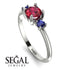 Classic Three Stone Ruby Engagement Ring - Valentina No. 72