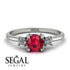 Classic Three Stone Ruby Engagement Ring - Valentina No. 12