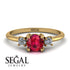 Classic Three Stone Ruby Engagement Ring - Valentina No. 10