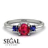 Classic Three Stone Ruby Engagement Ring - Valentina No. 72 image 10