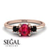 Classic Three Stone Ruby Engagement Ring - Valentina No. 41
