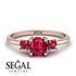 Classic Three Stone Ruby Engagement Ring - Valentina No. 56 image 10