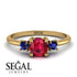 Classic Three Stone Ruby Engagement Ring - Valentina No. 70