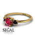 Classic Three Stone Ruby Engagement Ring - Valentina No. 40