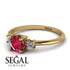 Classic Three Stone Ruby Engagement Ring - Valentina No. 10