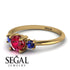 Classic Three Stone Ruby Engagement Ring - Valentina No. 70 image 3