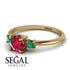 Classic Three Stone Ruby Engagement Ring - Valentina No. 25 image 3