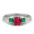 Classic Three Stone Ruby Engagement Ring - Valentina No. 27 image 1