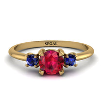 Classic Three Stone Ruby Engagement Ring - Valentina No. 70 image 1