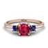 Classic Three Stone Ruby Engagement Ring - Valentina No. 71 image 1