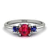 Classic Three Stone Ruby Engagement Ring - Valentina No. 72