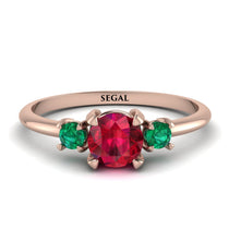 Classic Three Stone Ruby Engagement Ring - Valentina No. 26 image 1