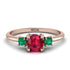 Classic Three Stone Ruby Engagement Ring - Valentina No. 26 image 1