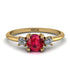 Classic Three Stone Ruby Engagement Ring - Valentina No. 10