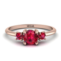 Classic Three Stone Ruby Engagement Ring - Valentina No. 56 image 1