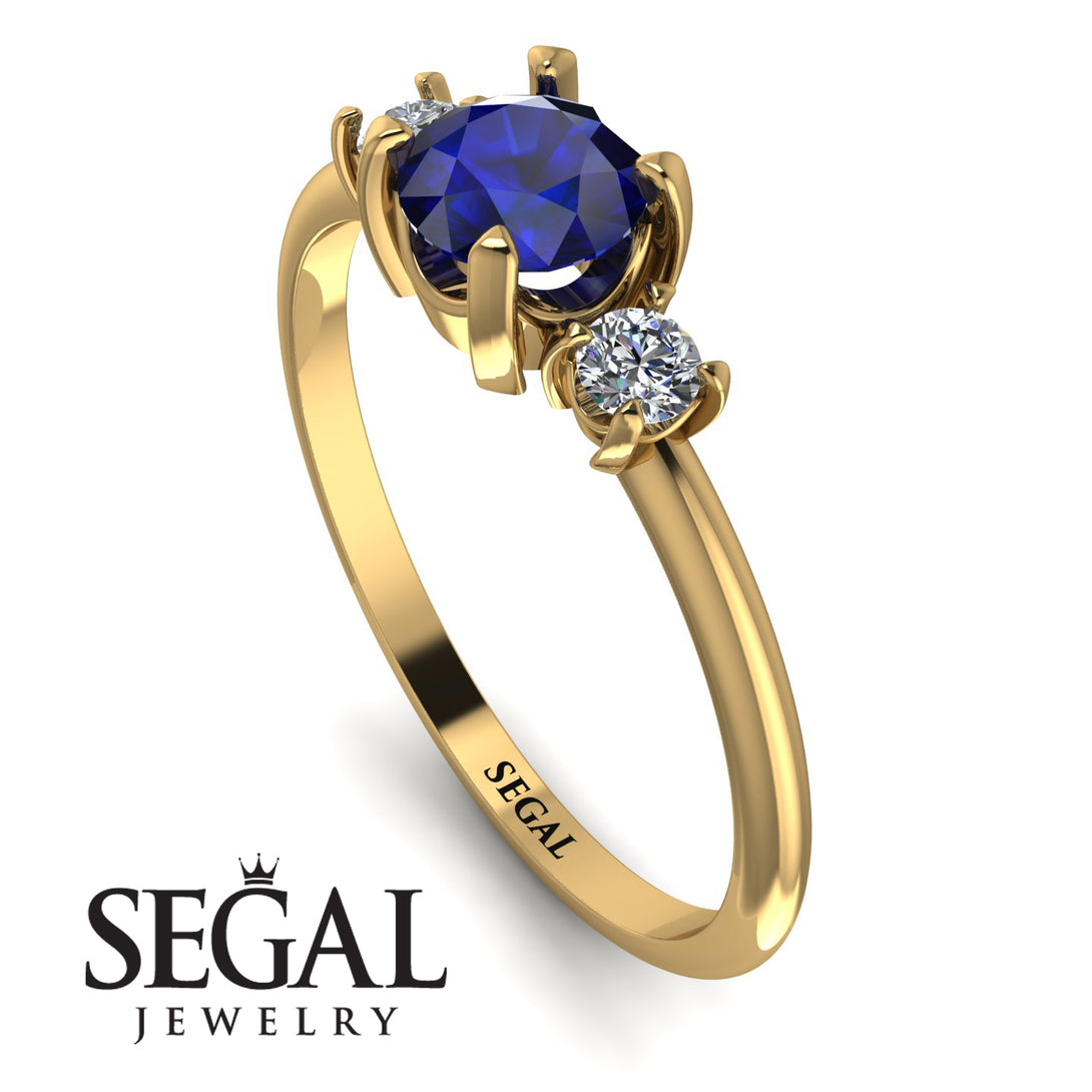 Classic Three Stone Sapphire Engagement Ring - Valentina No. 13