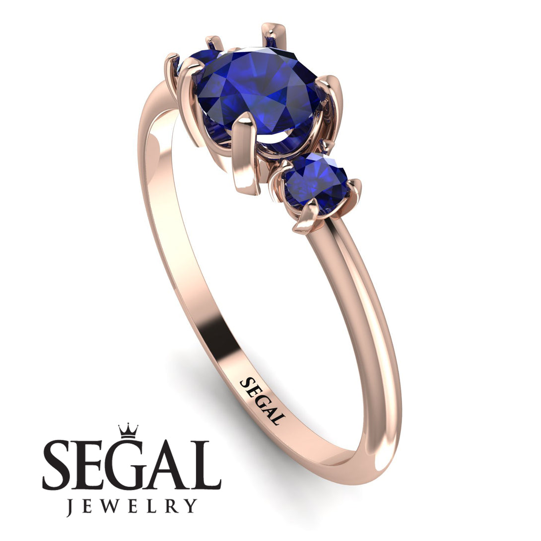 Classic Three Stone Sapphire Engagement Ring - Valentina No. 74