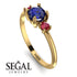 Classic Three Stone Sapphire Engagement Ring - Valentina No. 58 image 2