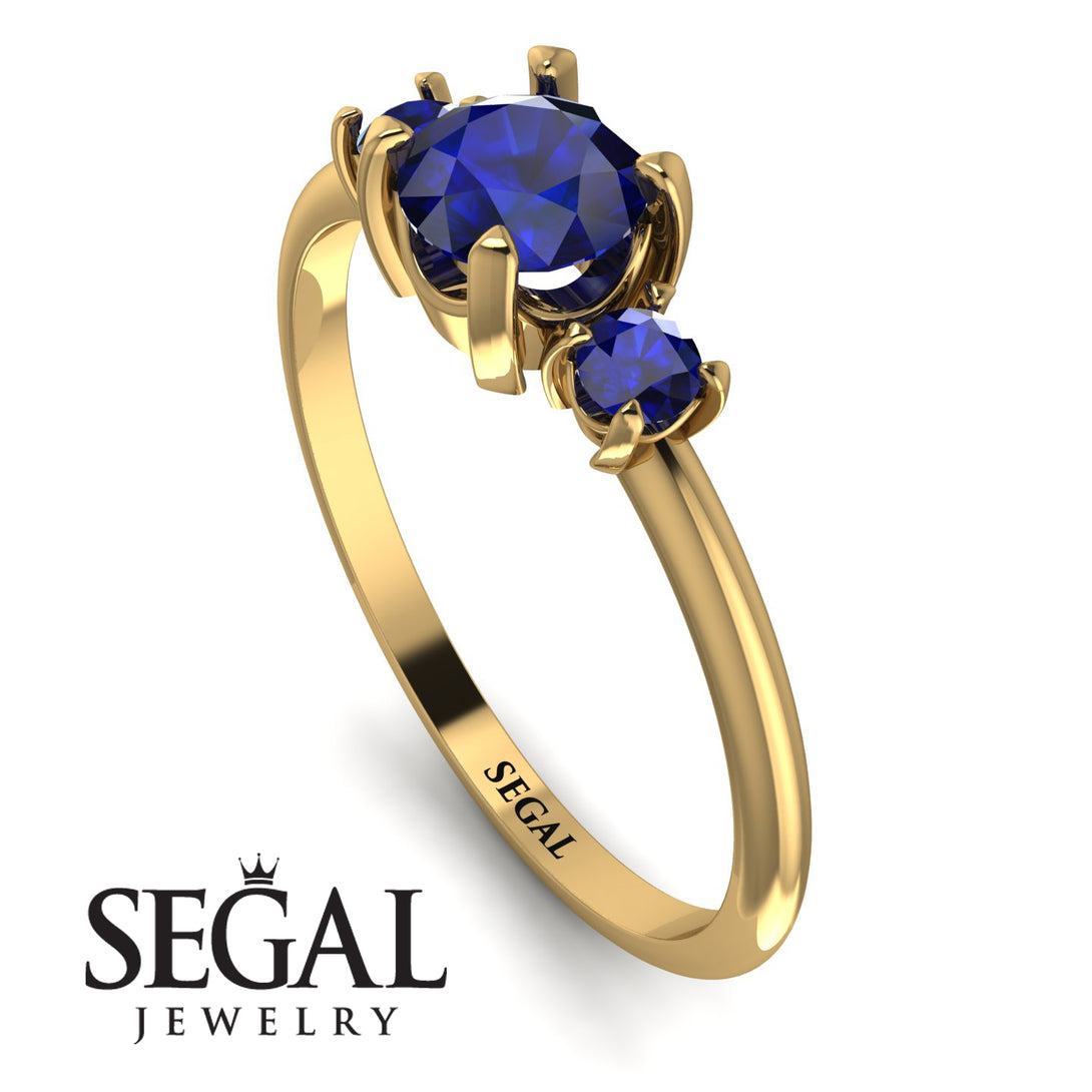 Classic Three Stone Sapphire Engagement Ring - Valentina No. 73
