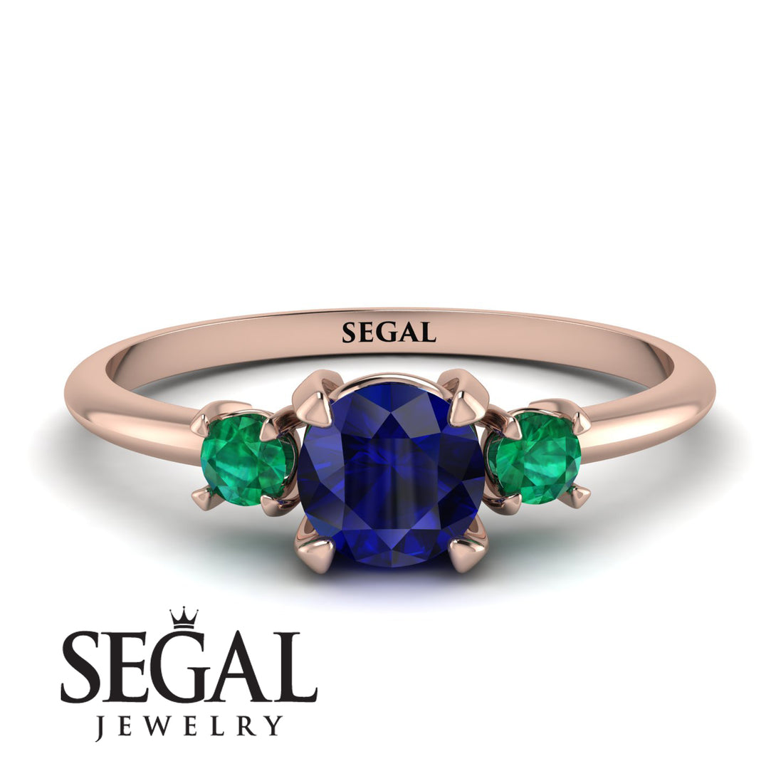 Classic Three Stone Sapphire Engagement Ring - Valentina No. 29