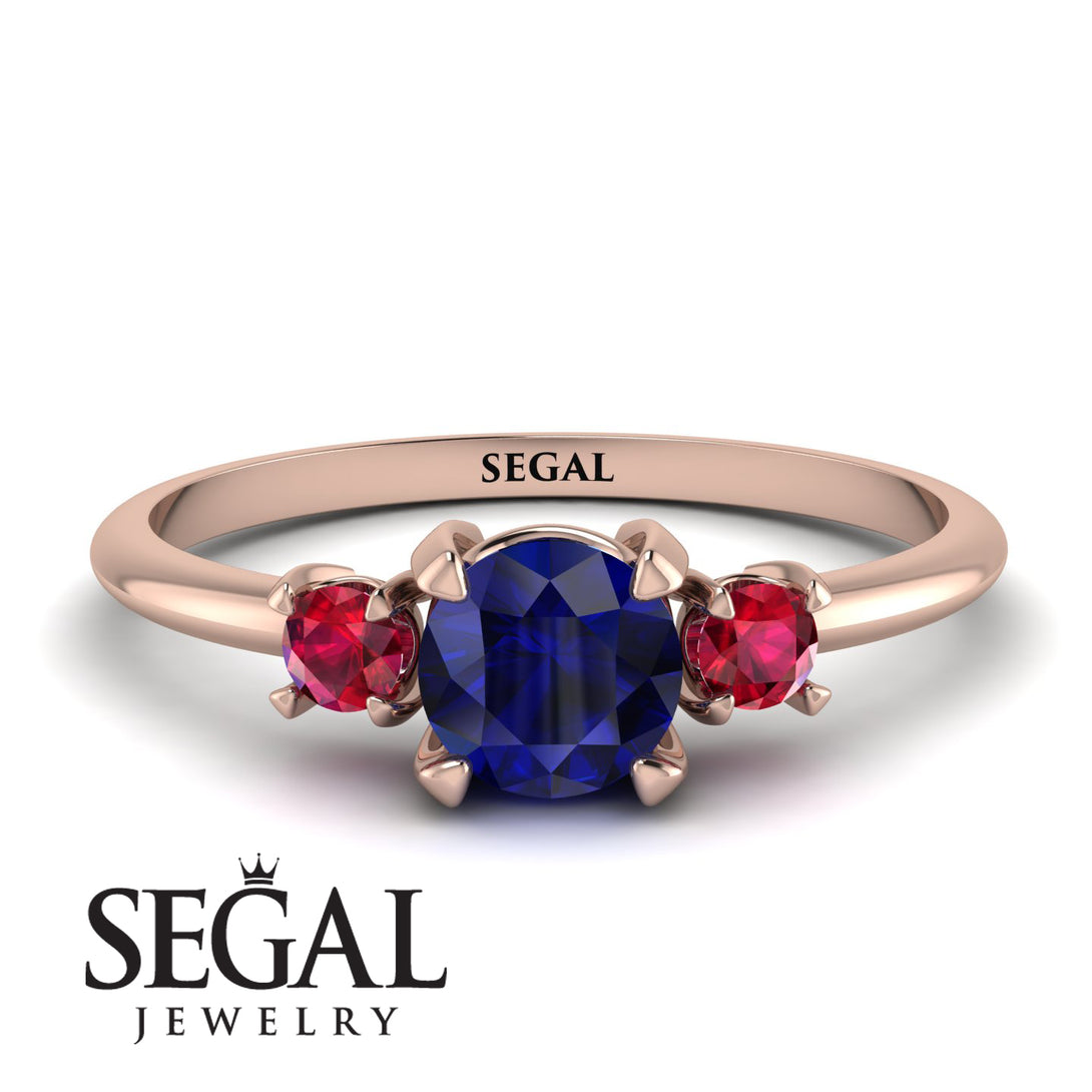 Classic Three Stone Sapphire Engagement Ring - Valentina No. 59