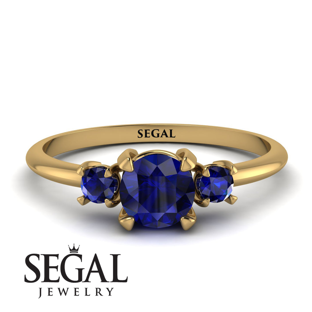 Classic Three Stone Sapphire Engagement Ring - Valentina No. 73