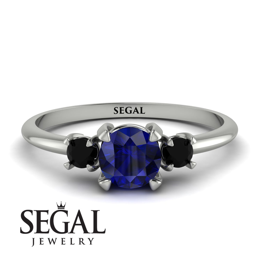 Classic Three Stone Sapphire Engagement Ring - Valentina No. 45