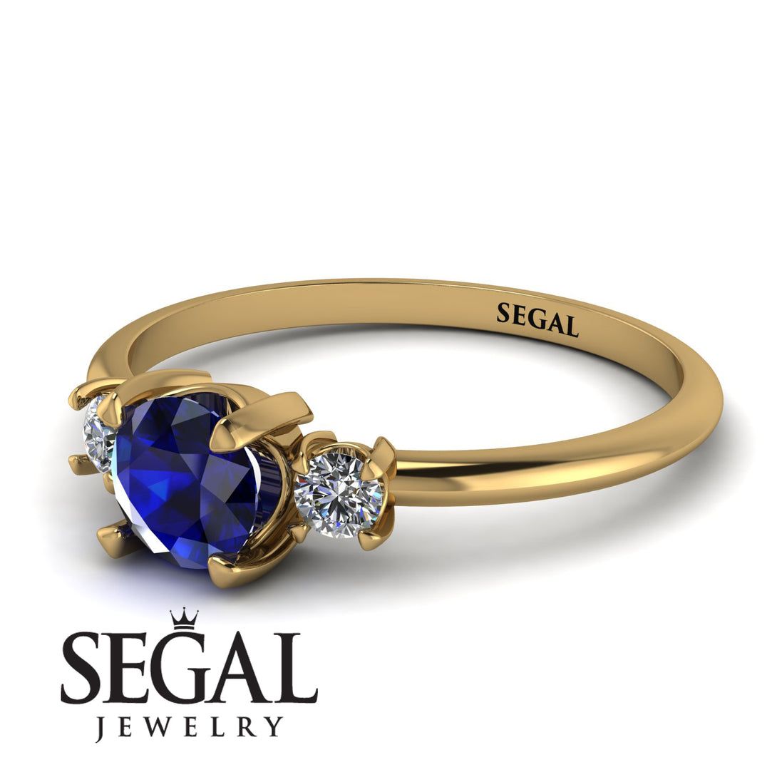 Classic Three Stone Sapphire Engagement Ring - Valentina No. 13