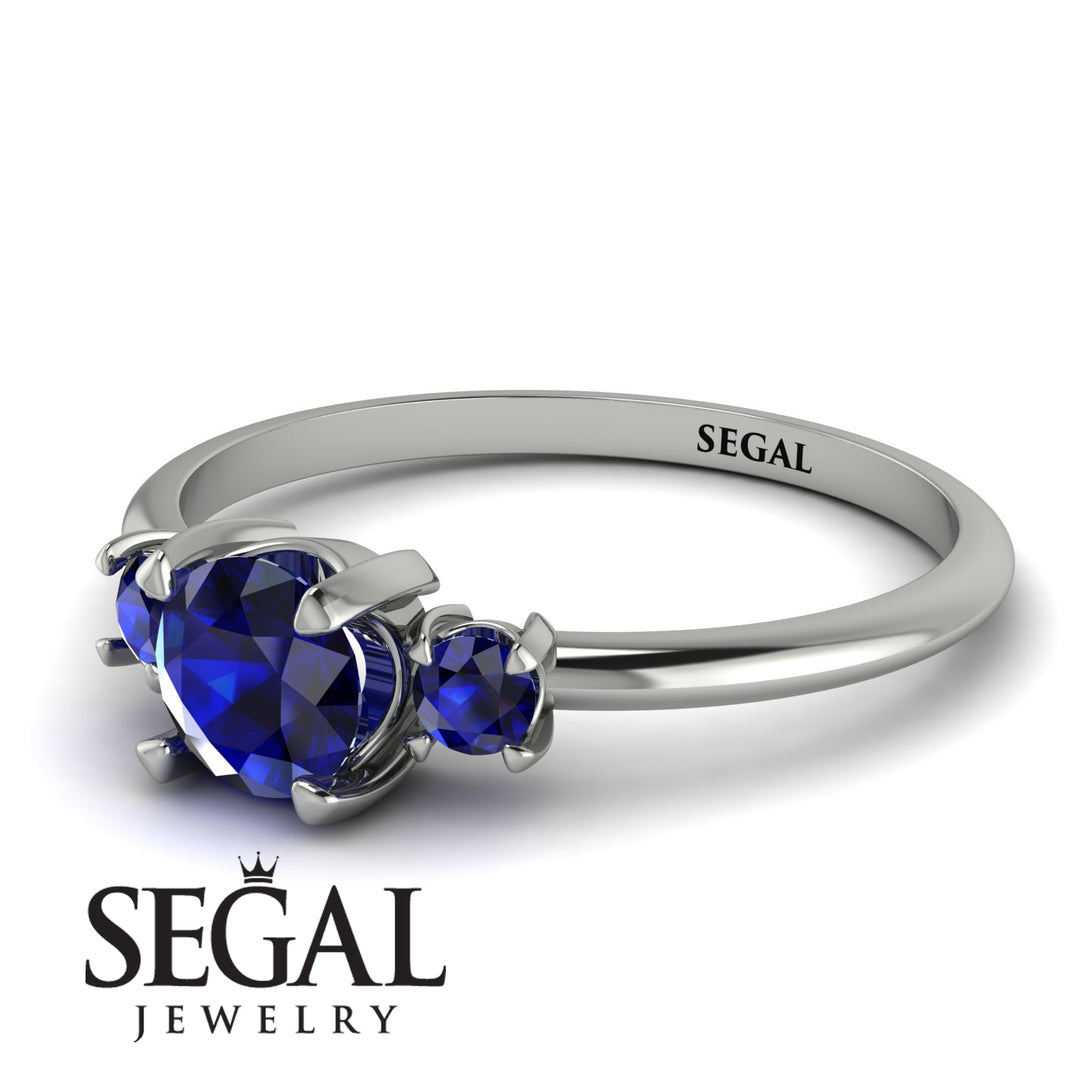 Classic Three Stone Sapphire Engagement Ring - Valentina No. 75