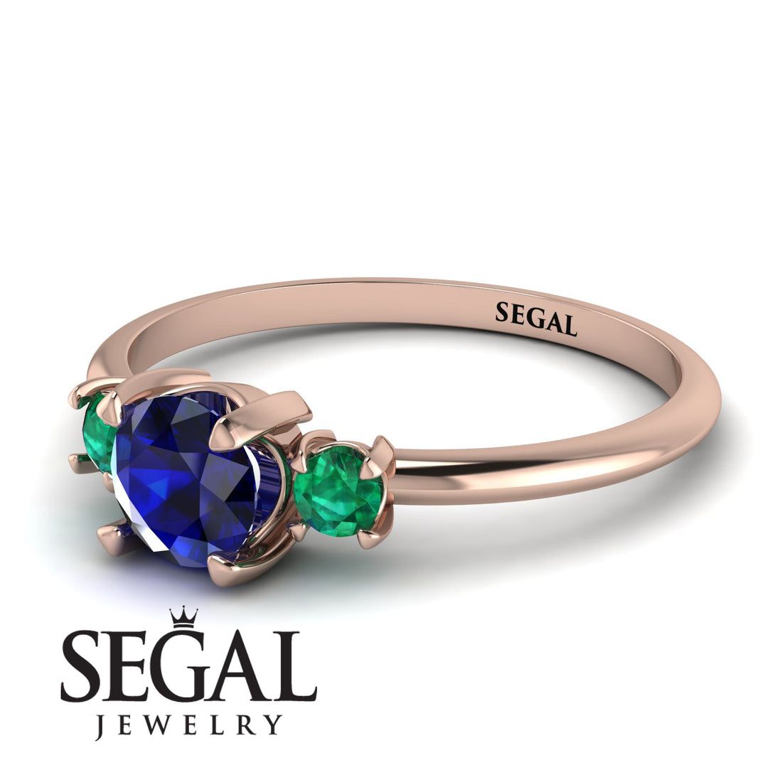 Classic Three Stone Sapphire Engagement Ring - Valentina No. 29