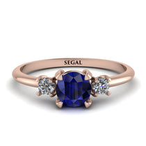 Classic Three Stone Sapphire Engagement Ring - Valentina No. 14 image 1