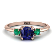 Classic Three Stone Sapphire Engagement Ring - Valentina No. 29 image 1