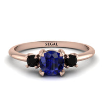 Classic Three Stone Sapphire Engagement Ring - Valentina No. 44 image 1