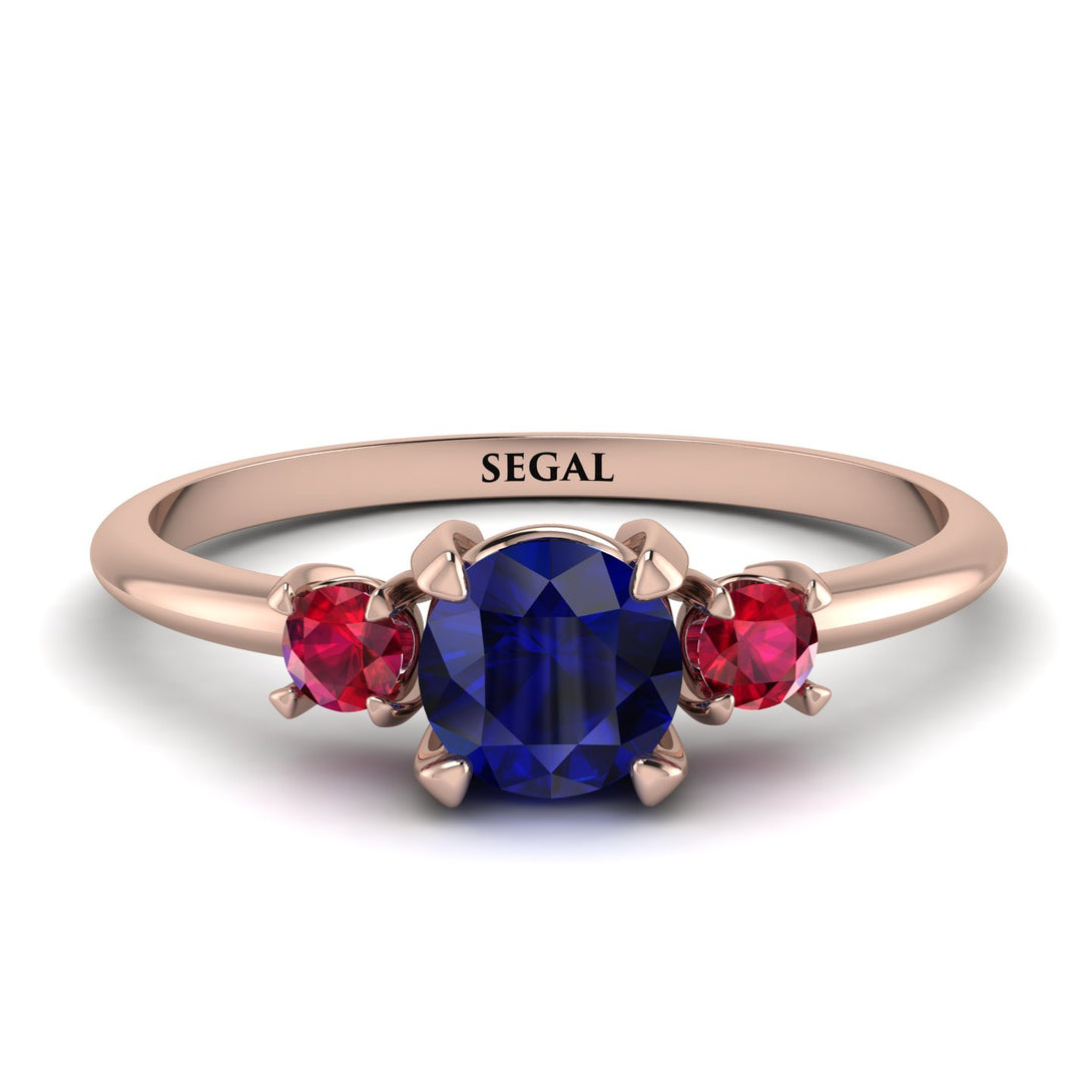 Classic Three Stone Sapphire Engagement Ring - Valentina No. 59