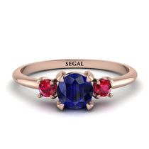 Classic Three Stone Sapphire Engagement Ring - Valentina No. 59 image 1