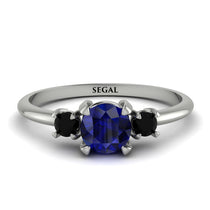 Classic Three Stone Sapphire Engagement Ring - Valentina No. 45 image 1
