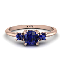Classic Three Stone Sapphire Engagement Ring - Valentina No. 74 image 1