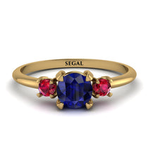 Classic Three Stone Sapphire Engagement Ring - Valentina No. 58 image 1
