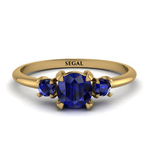 Classic Three Stone Sapphire Engagement Ring - Valentina No. 73 image 1