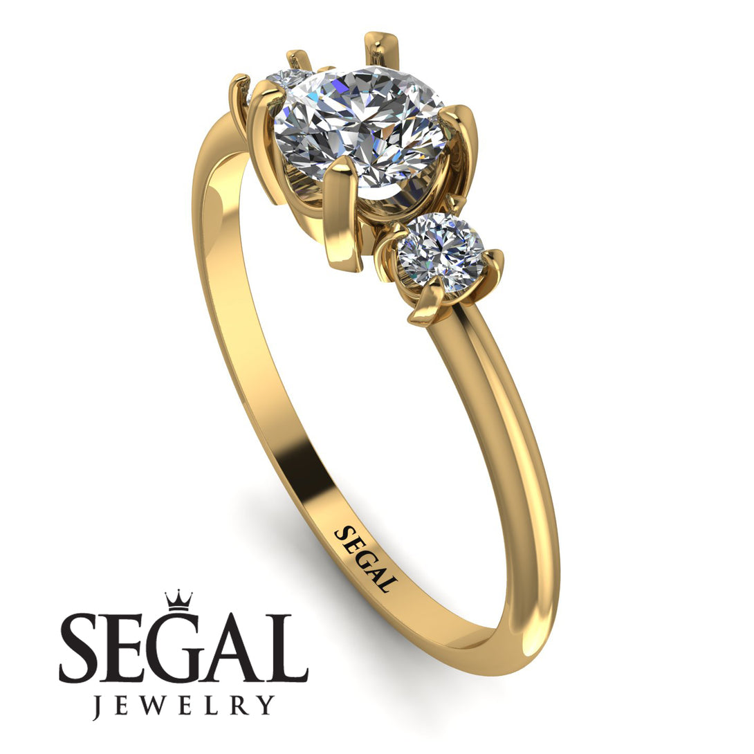 Classic Three Stone Diamond Engagement Ring - Valentina No. 1
