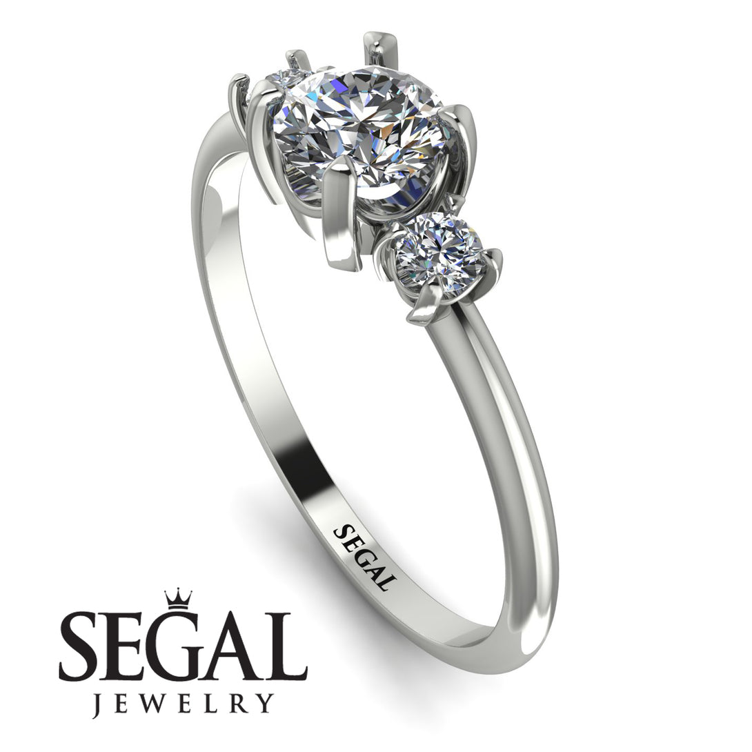 Classic Three Stone Diamond Engagement Ring - Valentina No. 3