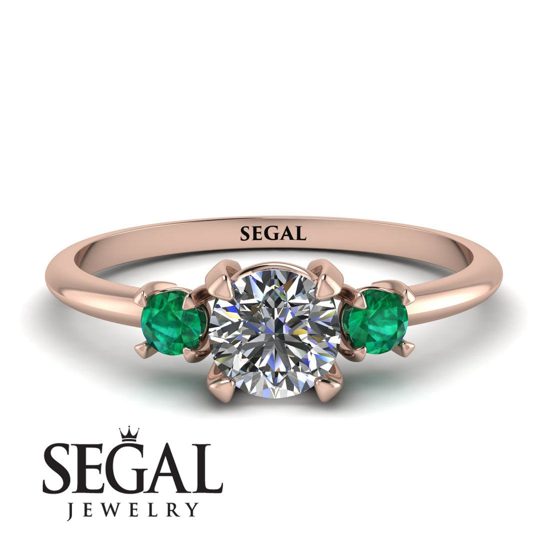 Classic Three Stone Diamond Engagement Ring - Valentina No. 17