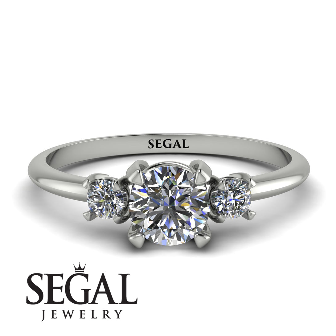 Classic Three Stone Diamond Engagement Ring - Valentina No. 3