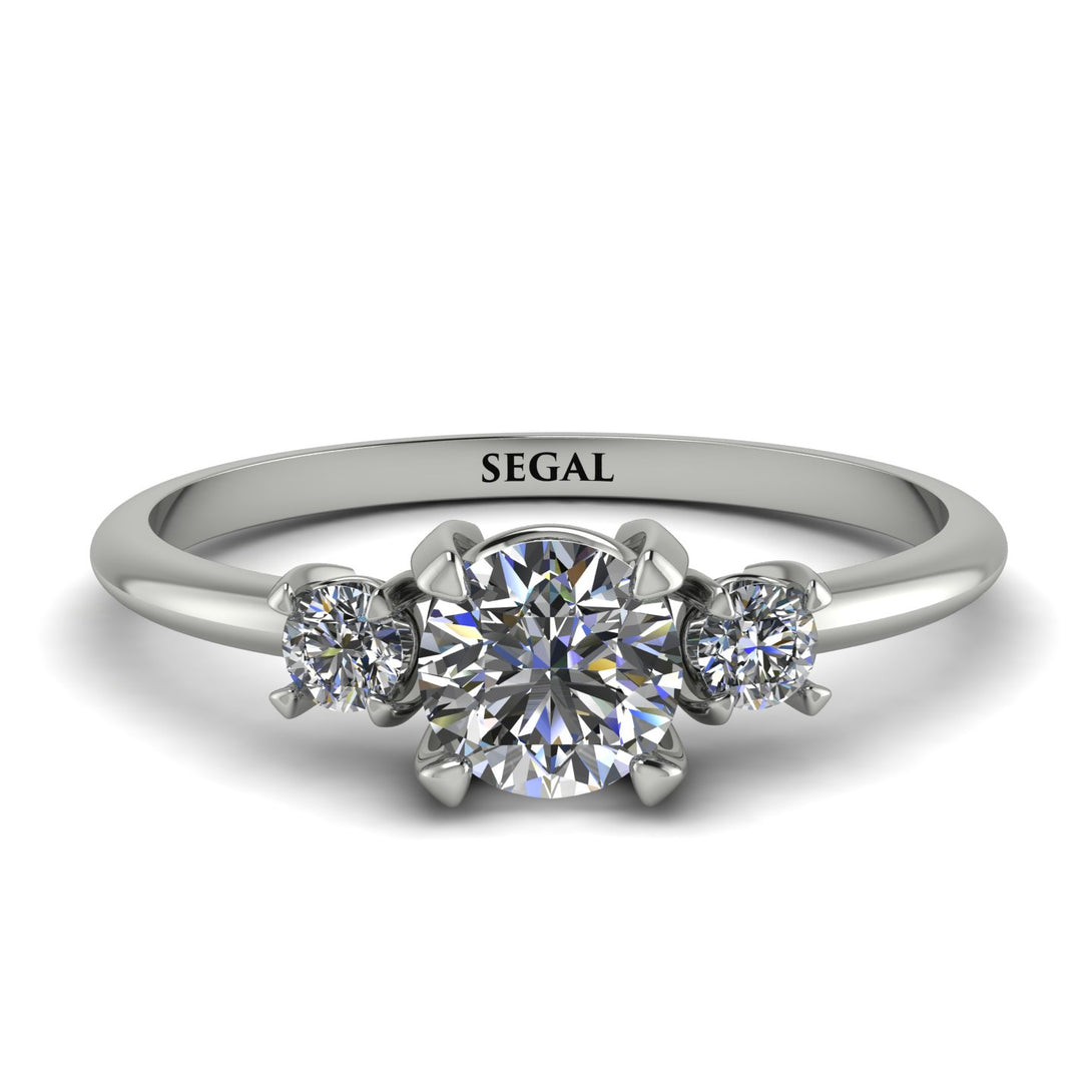 Classic Three Stone Diamond Engagement Ring - Valentina No. 3