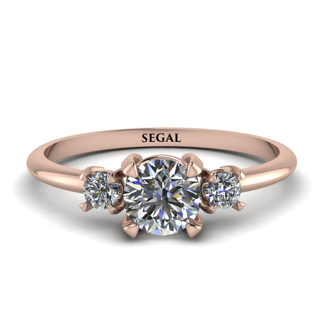 Classic Three Stone Diamond Engagement Ring - Valentina No. 2